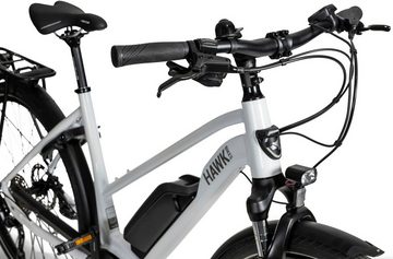 HAWK Bikes E-Bike E-Trekking 500 Lady, 10 Gang Shimano Deore Schaltwerk, Kettenschaltung, Mittelmotor, 5000 Wh Akku