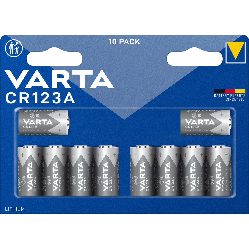 VARTA Varta LITHIUM Cylindr. CR123A Bli10 Fotobatterie CR123A Lithium 1430 m Fotobatterie