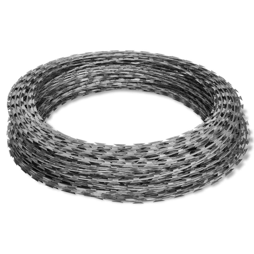 vidaXL Spanngurt Stacheldraht Concertina Klingendraht Verzinkter Stahl 100 m (1-St)