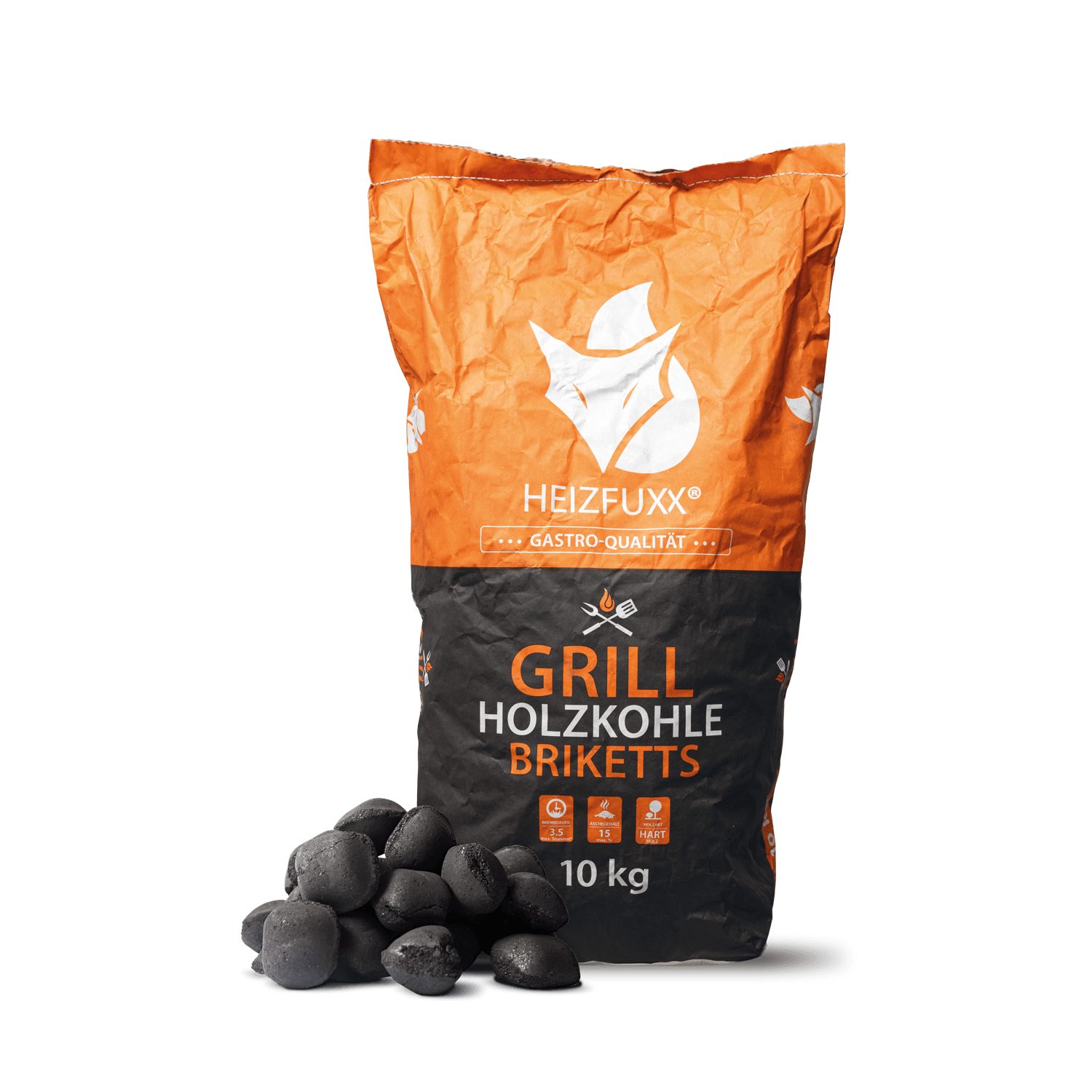 HEIZFUXX Grillbriketts, 10 kg, (Palette, 1-St)