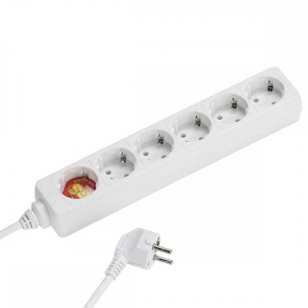 Vivanco VVELSTR6SCHWP 6-fach Steckdosenleiste, Mehrfachstecker Weiß Steckdosenleiste (6-fach, 1,5mm², 1,40m, Weiß, Verschraubte Steckdosen für sicheren Halt, Kabellänge 1.4 m), Verschraubte Steckdosen für sicheren Halt