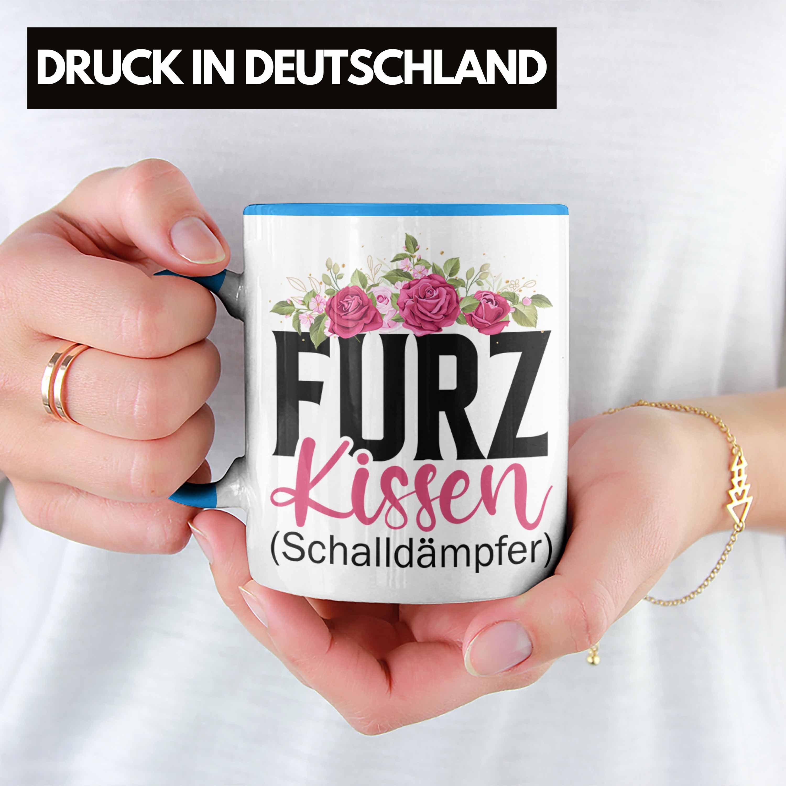 Gag Tasse Furzkissen Schalldämpfer Trendation Männer Trendation Lustige Geschenkidee Tasse Lustiger Blau -