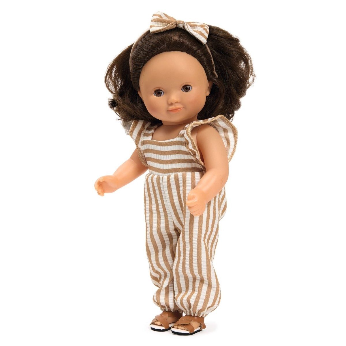 DJECO Babypuppe Pomea Rosalie Anziehpuppe 32 cm, Schlafaugen & modisches Sommeroutfit