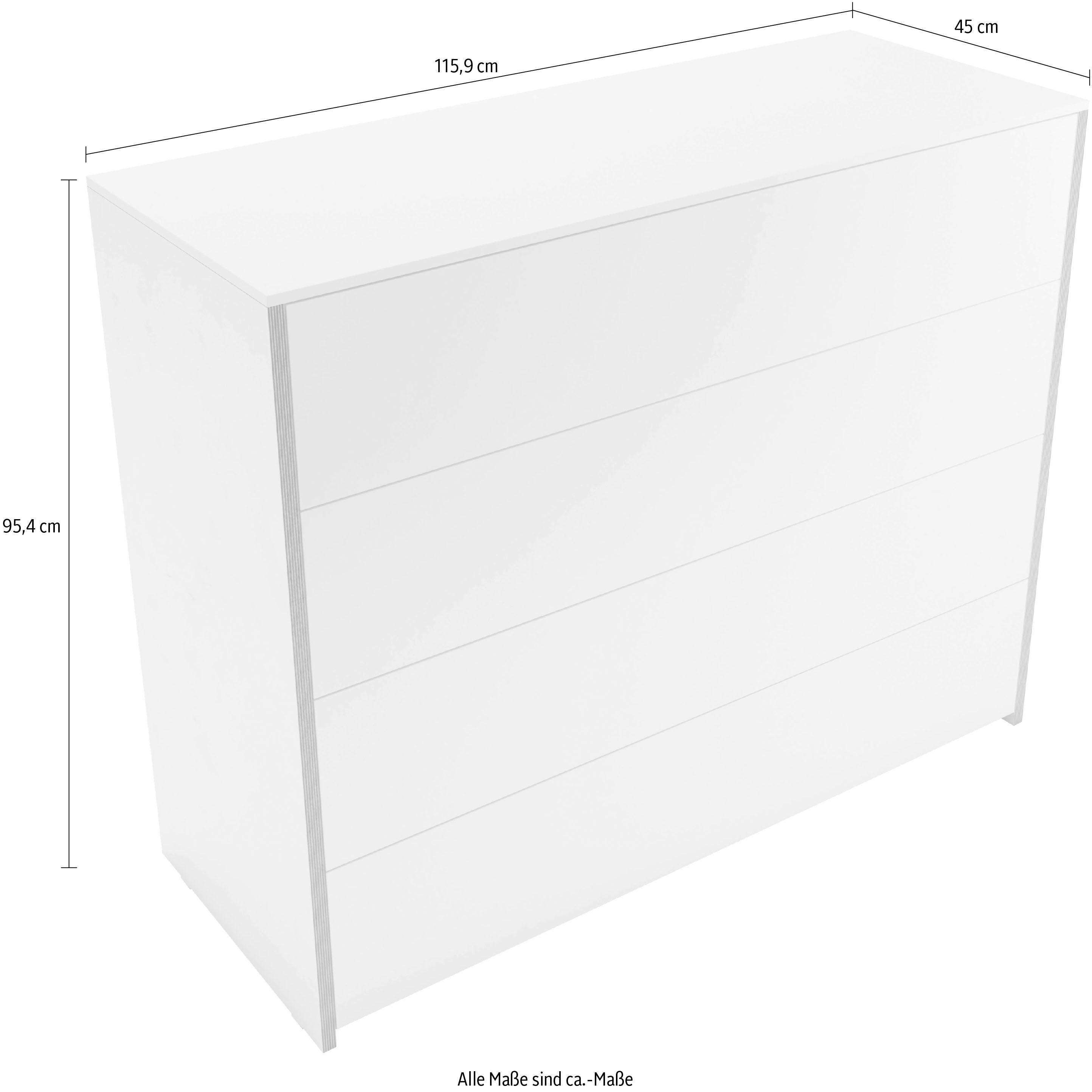 Sideboard weiß/birke LIVING Plus Müller SMALL Modular
