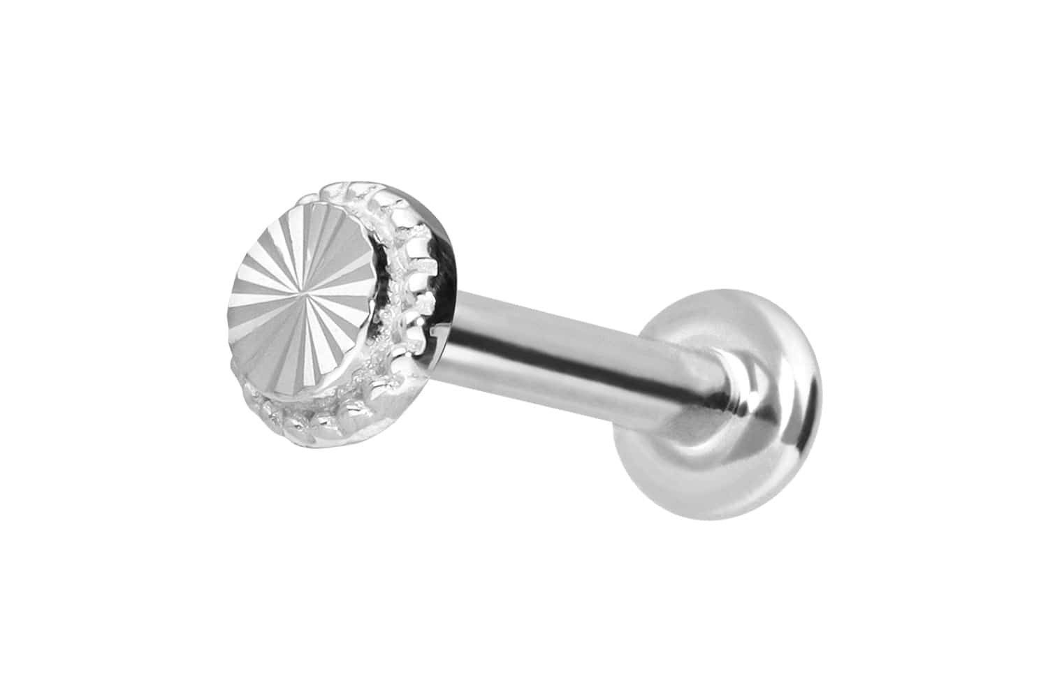 Piercing-Set 14 Karat Gold Labret mit Push Fit DISC