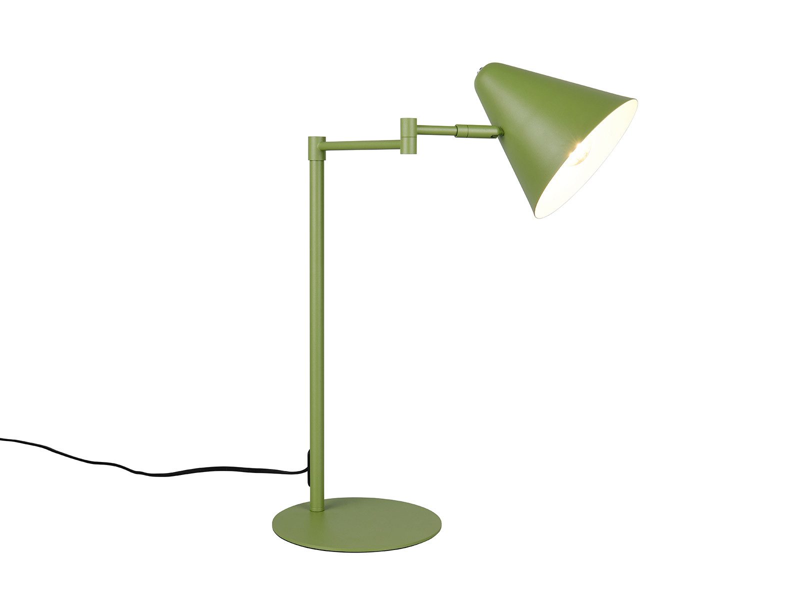 TRIO Leuchten LED Schreibtischlampe, Dimmfunktion, LED wechselbar, Warmweiß, große Retro Nacht-Tischlampe, Leselampe mit Schwenkarm, Höhe 50,5cm