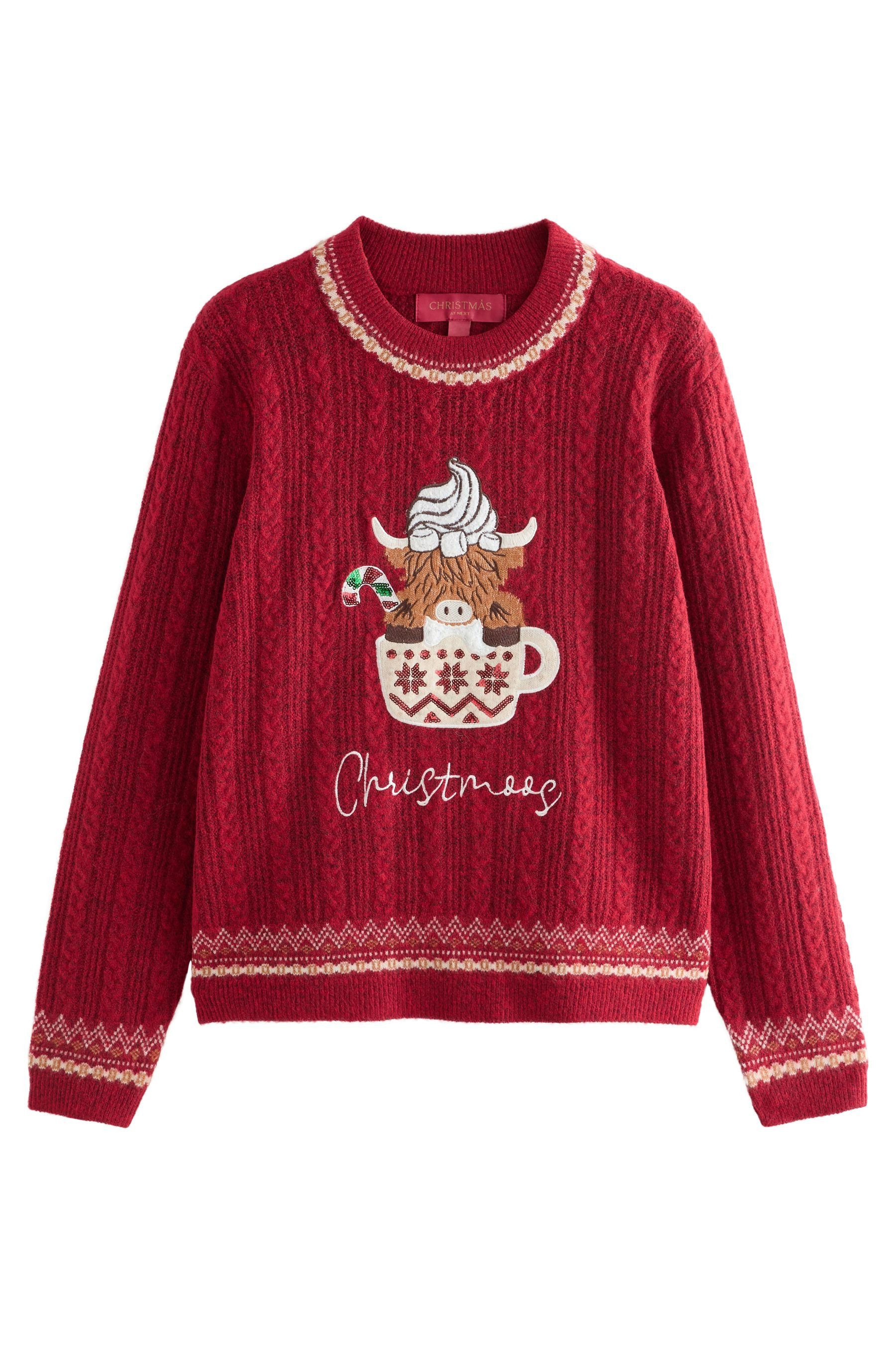 Next Strickpullover Langärmeliger Weihnachtspullover, Kurzgröße (1-tlg) günstig online kaufen