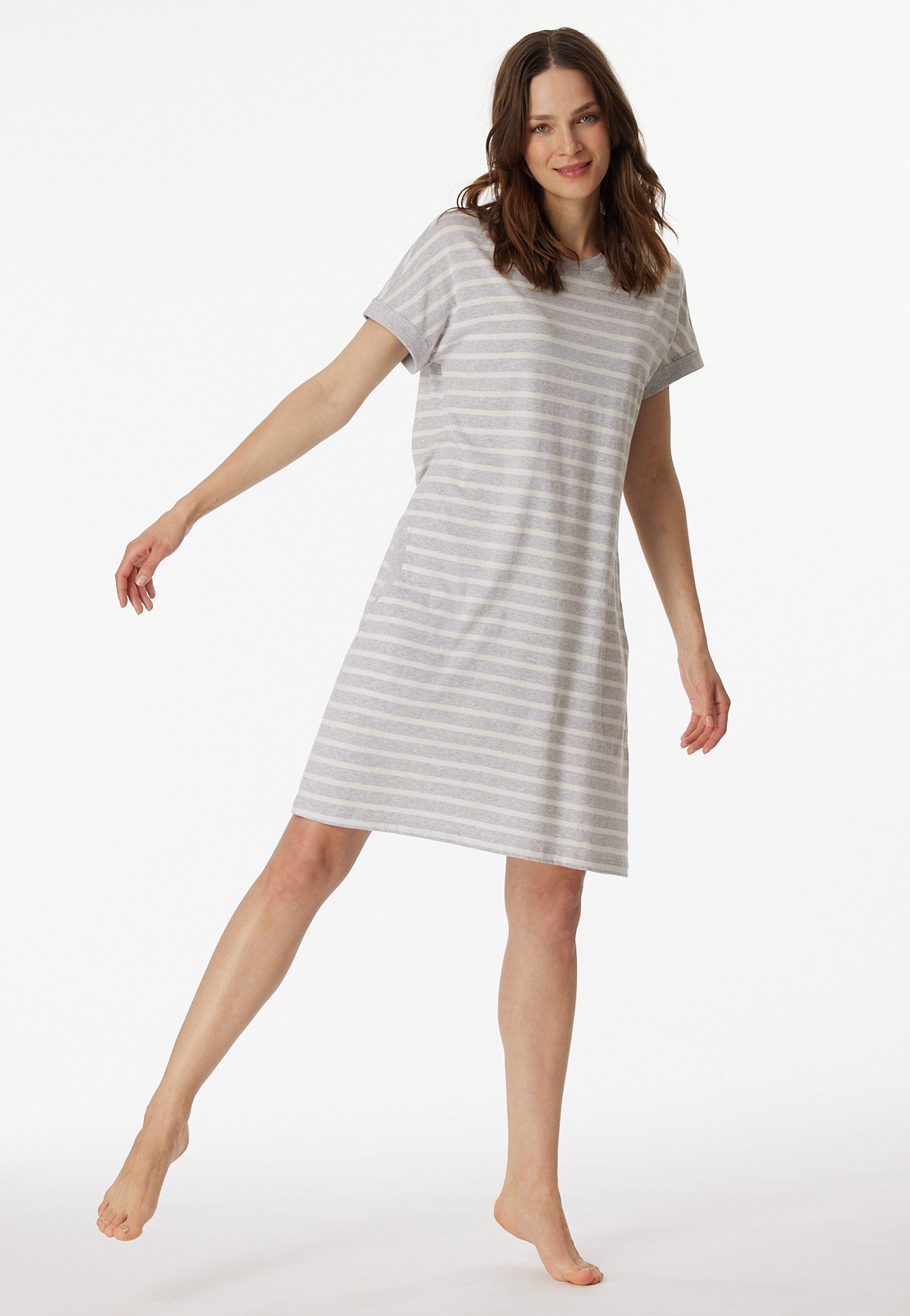 Schiesser Nachthemd Casual Essentials mit garngefärbten Streifen und sportl günstig online kaufen