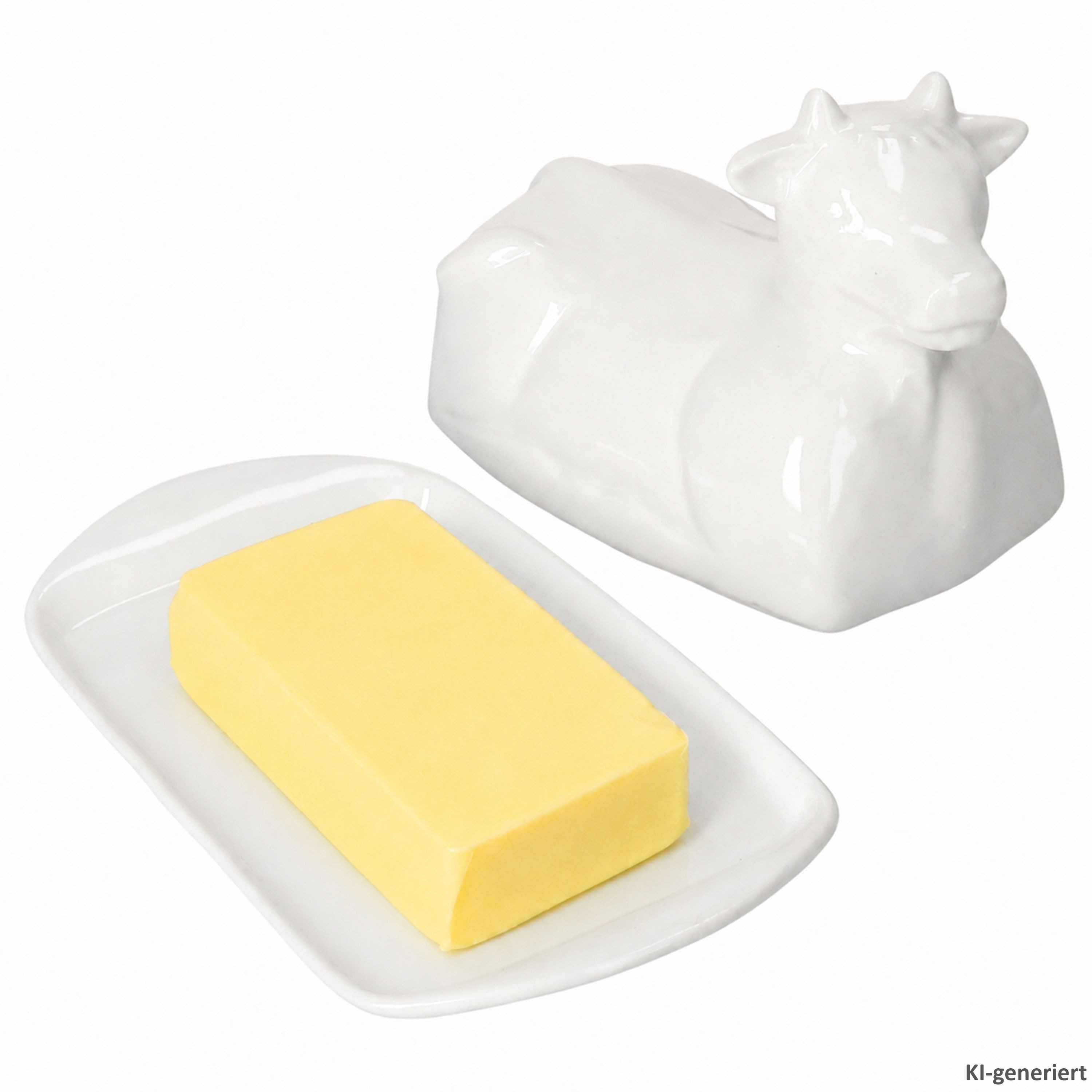 MamboCat Butterdose Porzellan Butterdose weiß in Kuhform - 24302175, Porzellan