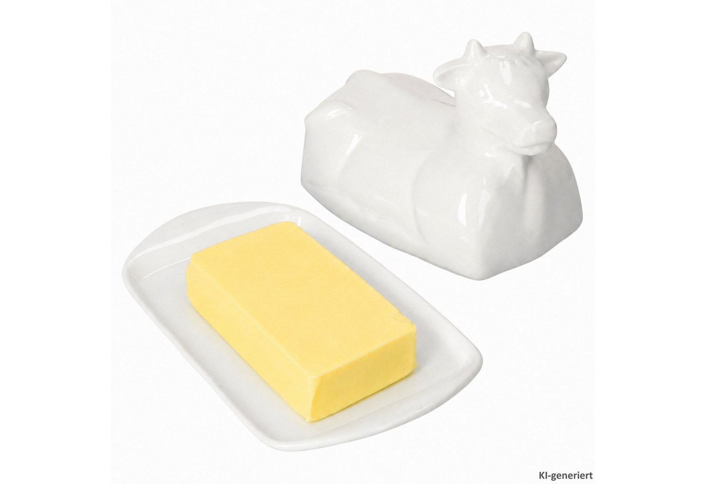 MamboCat Butterdose Porzellan Butterdose weiß in Kuhform - 24302175, Porzellan