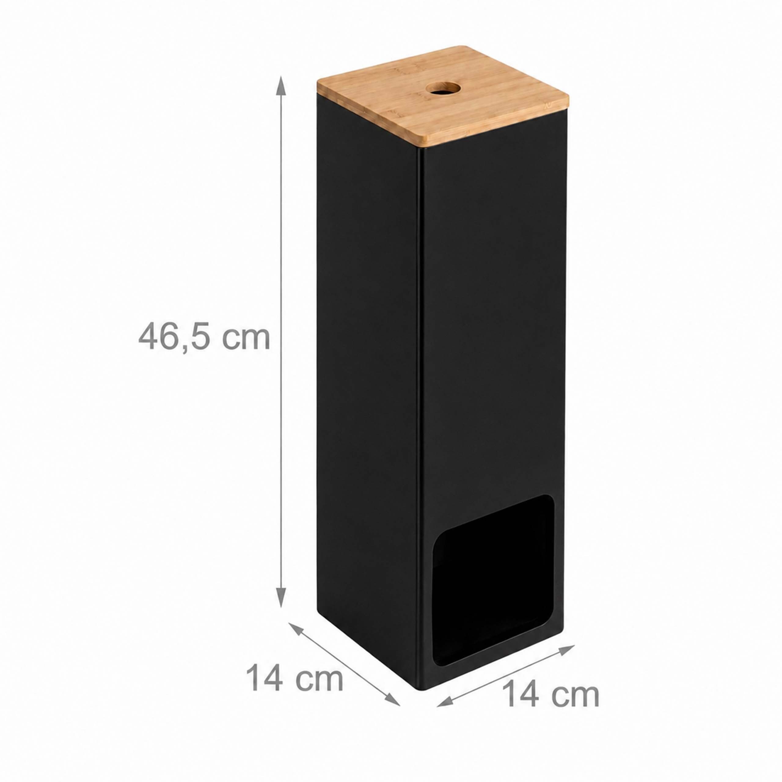 relaxdays Toiletten-Ersatzrollenhalter Toilettenpapier Aufbewahrung 4 Rollen (1-St), Natur-Schwarz – Bild 4 von 5