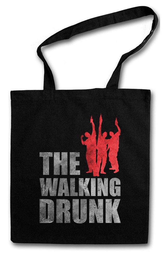 Beuteltasche The Walking Drunk Stofftasche Dead Zümbie Fun Drinker Beer Bier Booze