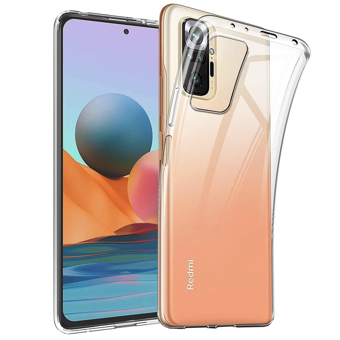 CoolGadget Handyhülle Silikon Handy Hülle Slim für Xiaomi Redmi Note 10 Pro 6,67 Zoll, dünne TPU Schutzhülle Case in transparent / durchsichtig