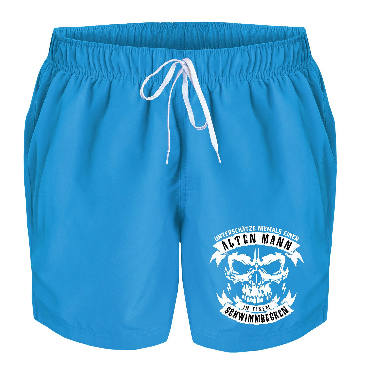 deinshirt Badehose Schwimmshorts Totenkopf alter Mann günstig online kaufen