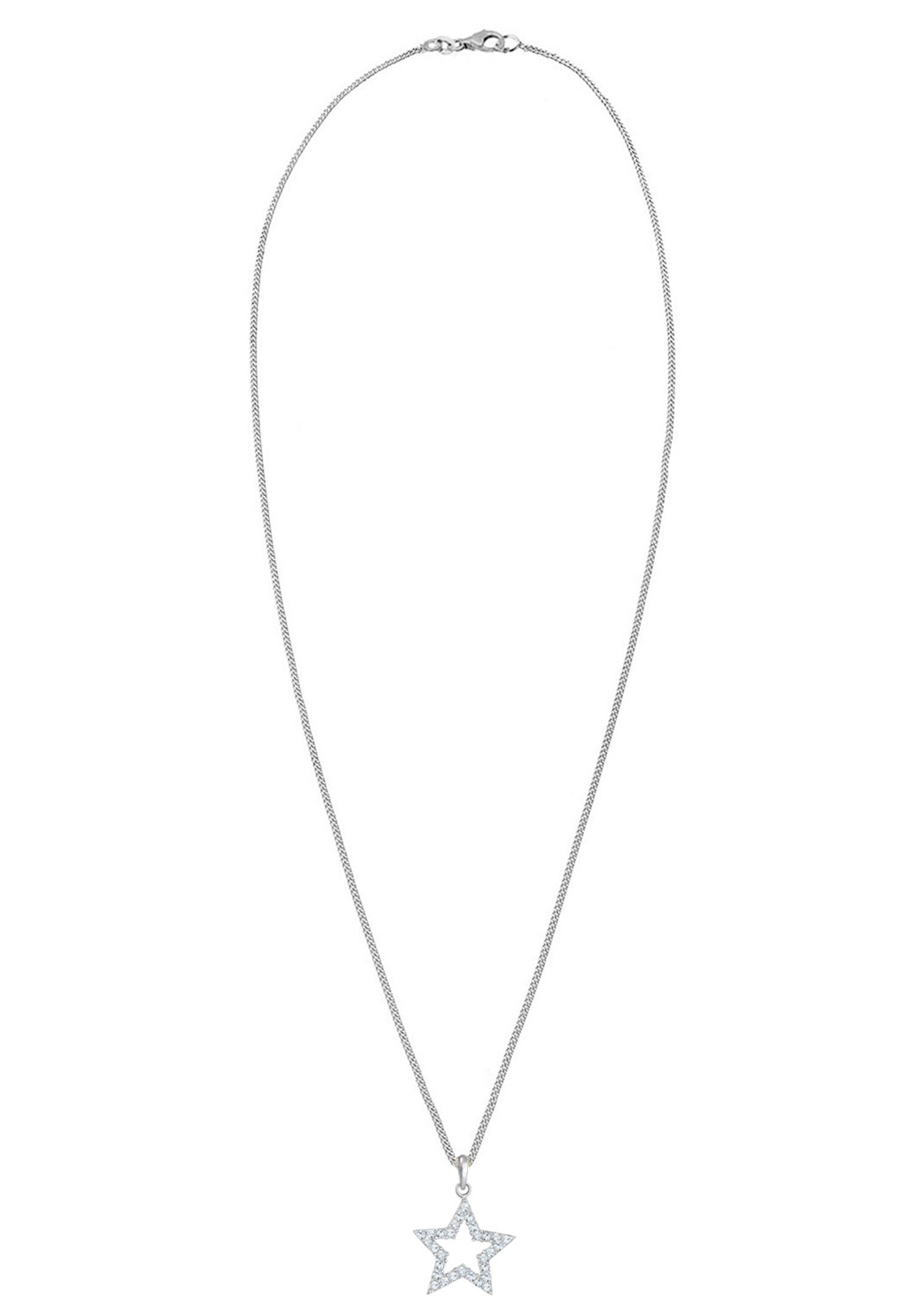 Elli Kette mit Anhänger Stern Astro 925 Silber, mit Kristallen von Swarovski®, Sterne