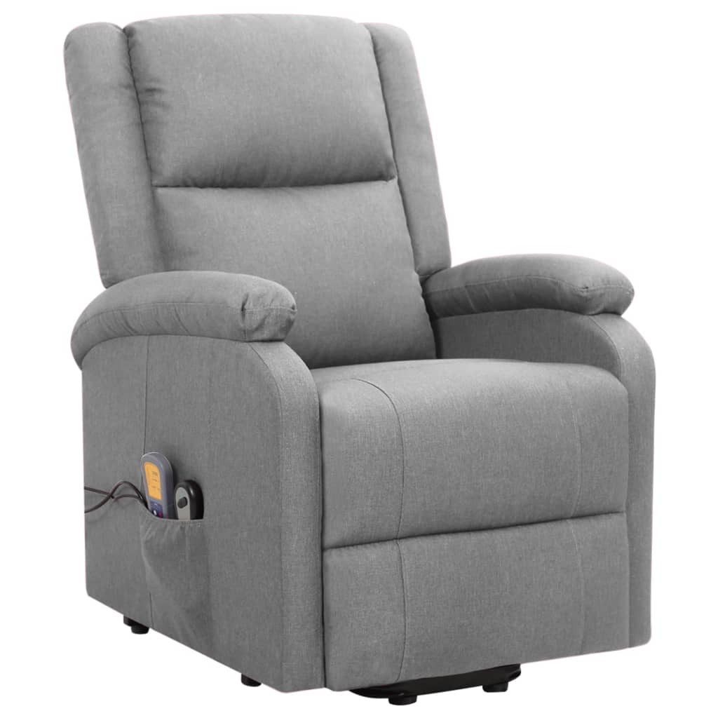 vidaXL Massagesessel Massagesessel mit Aufstehhilfe Hellgrau günstig online kaufen
