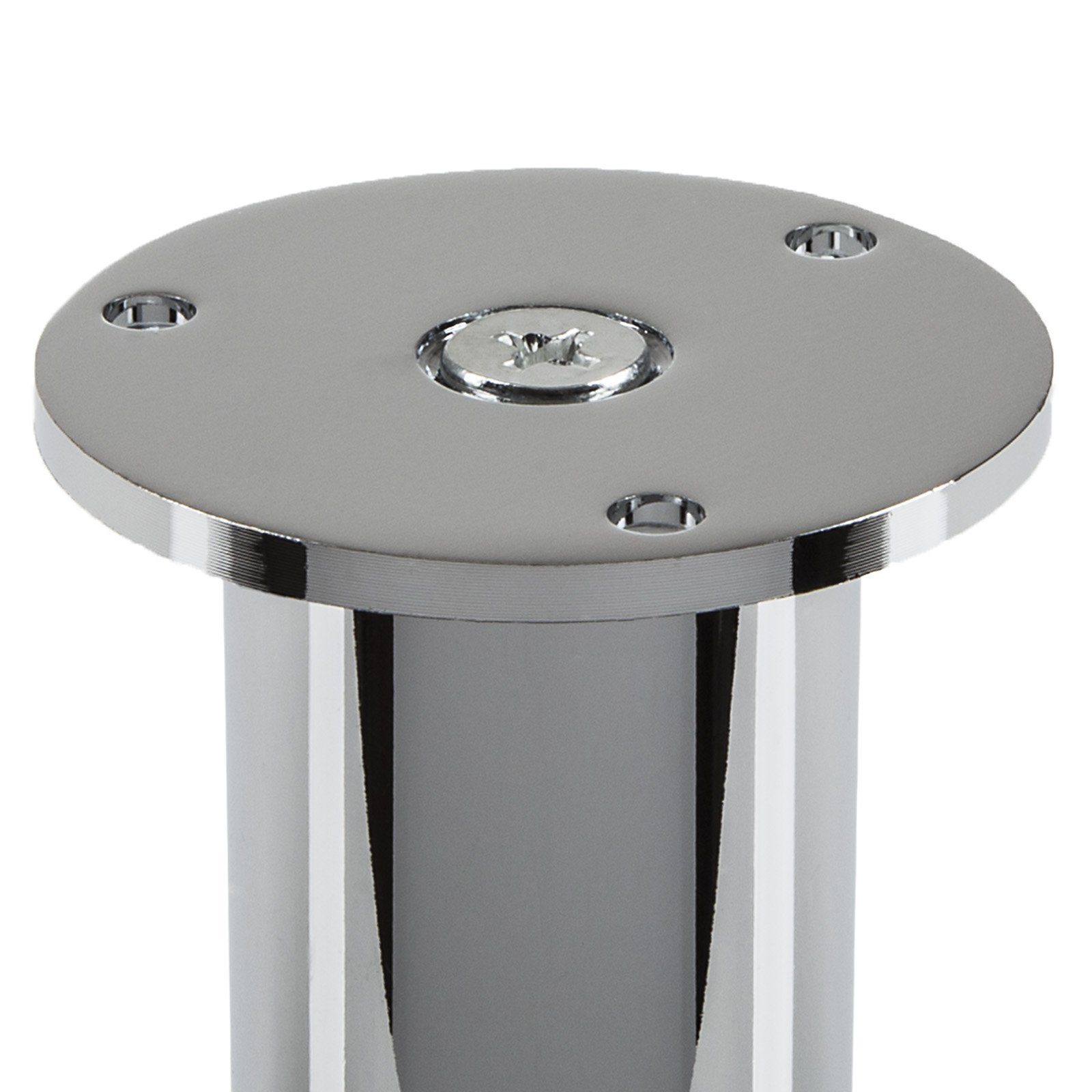 SO-TECH® Möbelfuß ALPHA, belastbar bis 250 kg, höhenverstellbar bis 15 mm, (1-St), Höhe 50 mm, Aluminium, Chrom poliert