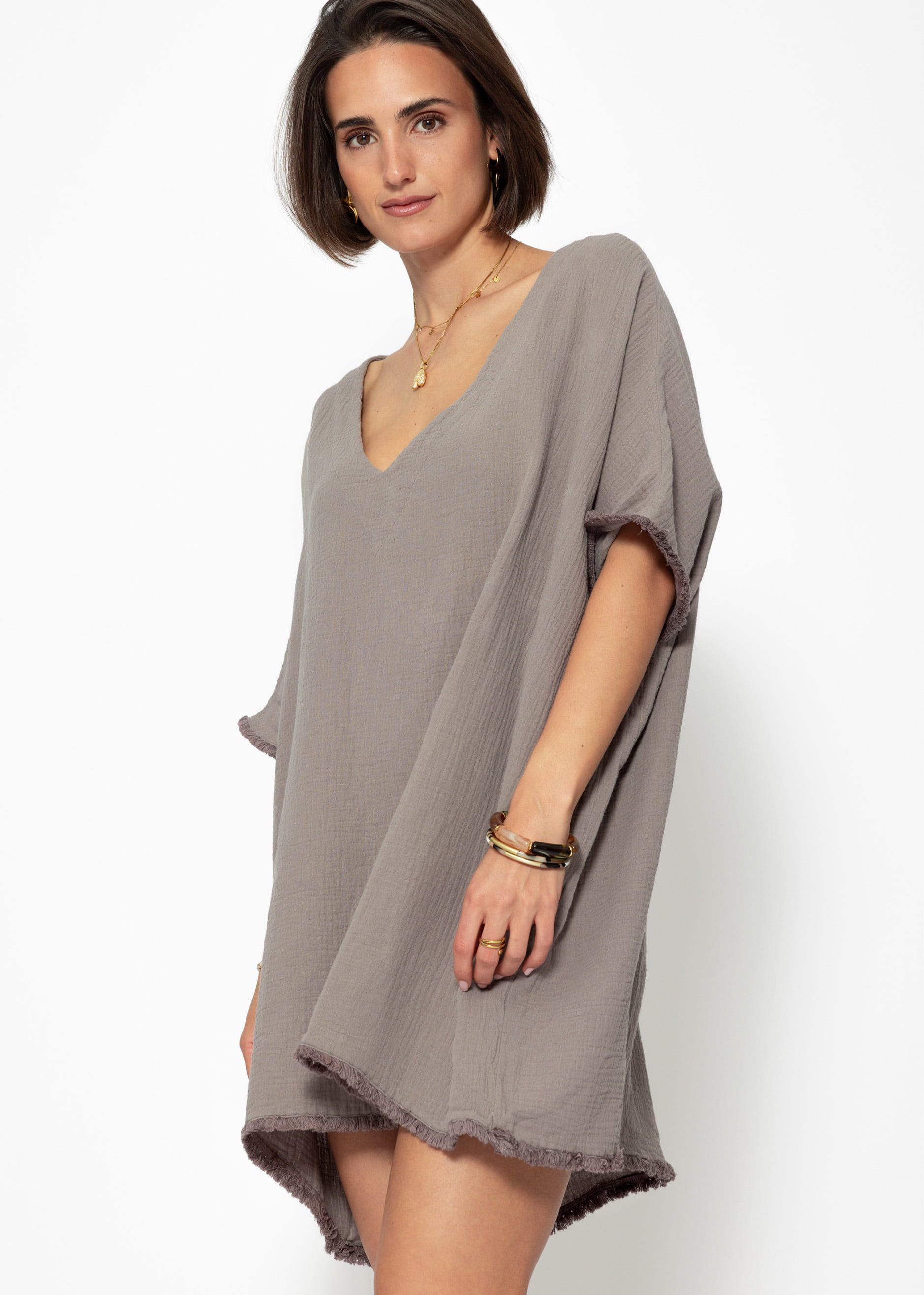 SASSYCLASSY Tunika Oversize Musselin Tunika Damen günstig online kaufen