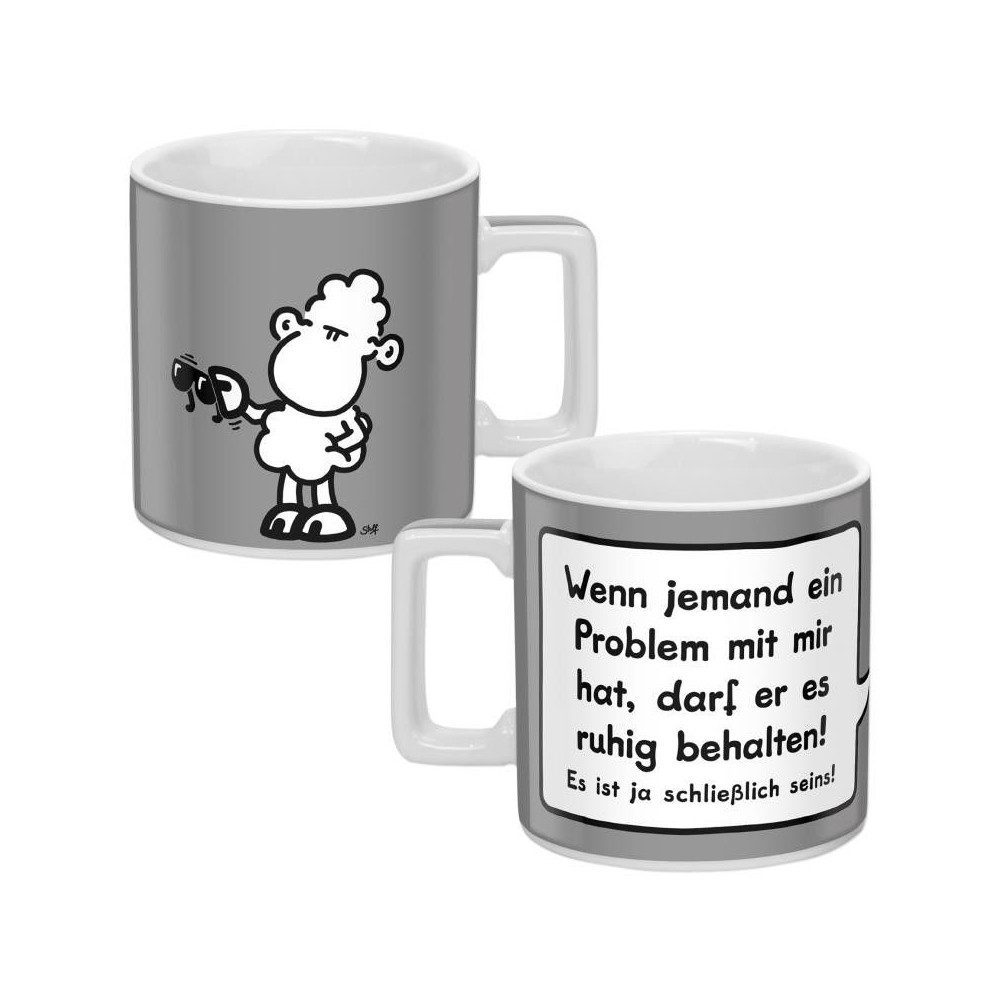 Sheepworld Tasse Tasse - Problem - ca. 450 ml - Ø ca. 9 cm, Porzellan