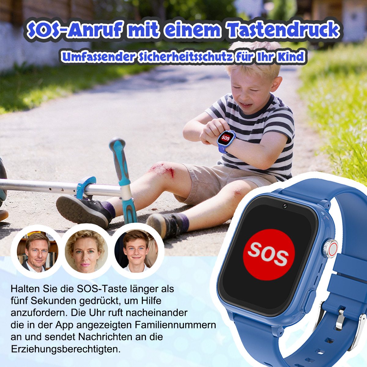 Vashoy 2026 Kinderuhr T53Neue Smartwatch Kinder mit GPS, Kameras, Smartwatch (5 cm/1.83 Zoll, Android/4G (LTE) 4G Telefonfunktionen Smartwatch, 7-tlg., Verschie – Bild 3 von 5