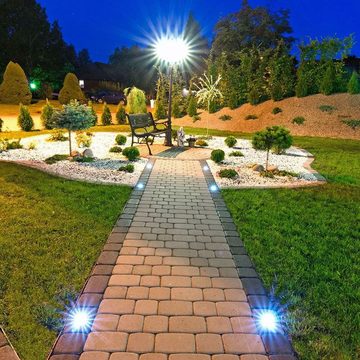 etc-shop LED Außen-Stehlampe, Leuchtmittel inklusive, Warmweiß, Farbwechsel, Außen Laterne Steh Lampe FERNBEDIENUNG ALU Garten Leuchte