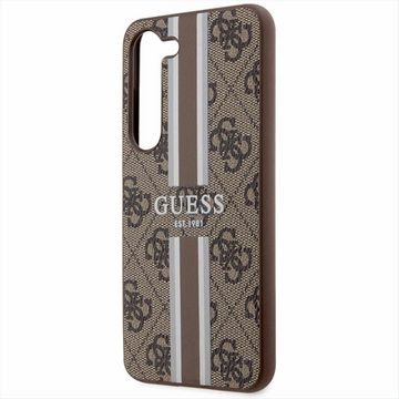 Guess Handyhülle Guess 4G Printed Stripe Collection Hardcase Hülle Cover für Samsung Galaxy S23 Plus Braun