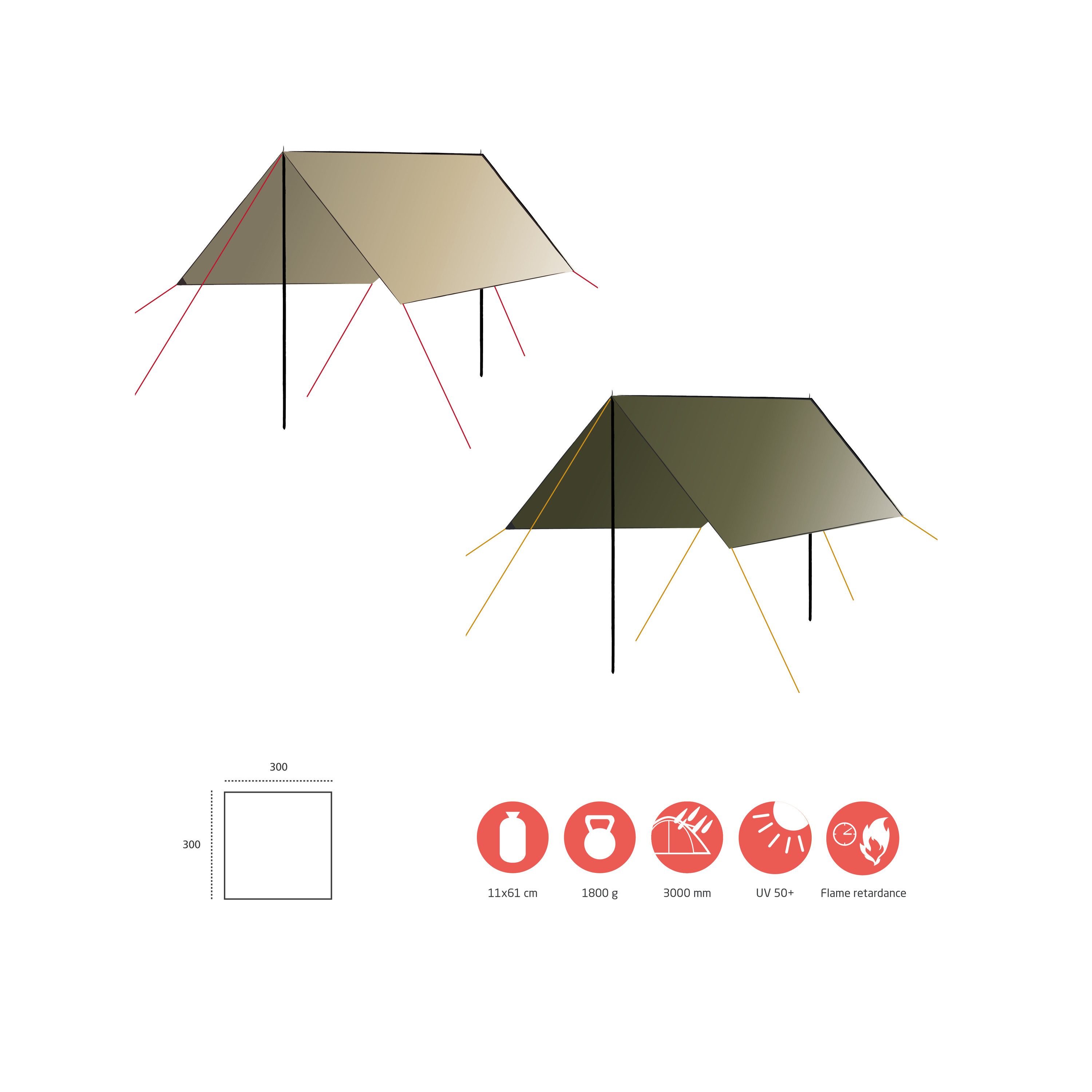 GRAND CANYON Tarp-Zelt ZUNI 3 Tarp, Personen: 3 (3 tlg) – Bild 2 von 5
