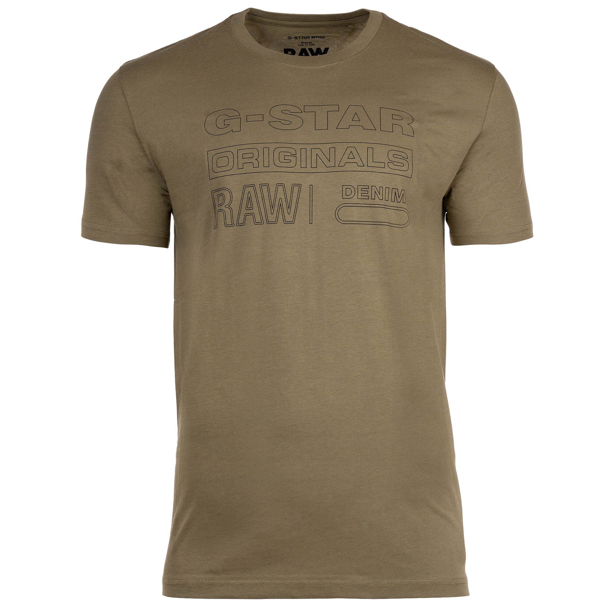 G-Star RAW T-Shirt Herren T-Shirt - Originals, Rundhals, RAW-Logo Grün