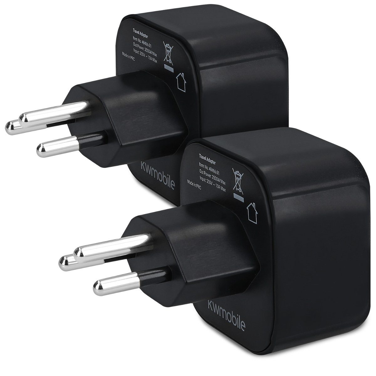 2x Reiseadapter Schweiz Typ-J - Schuko EU zu Typ J Steckdose Adapter
