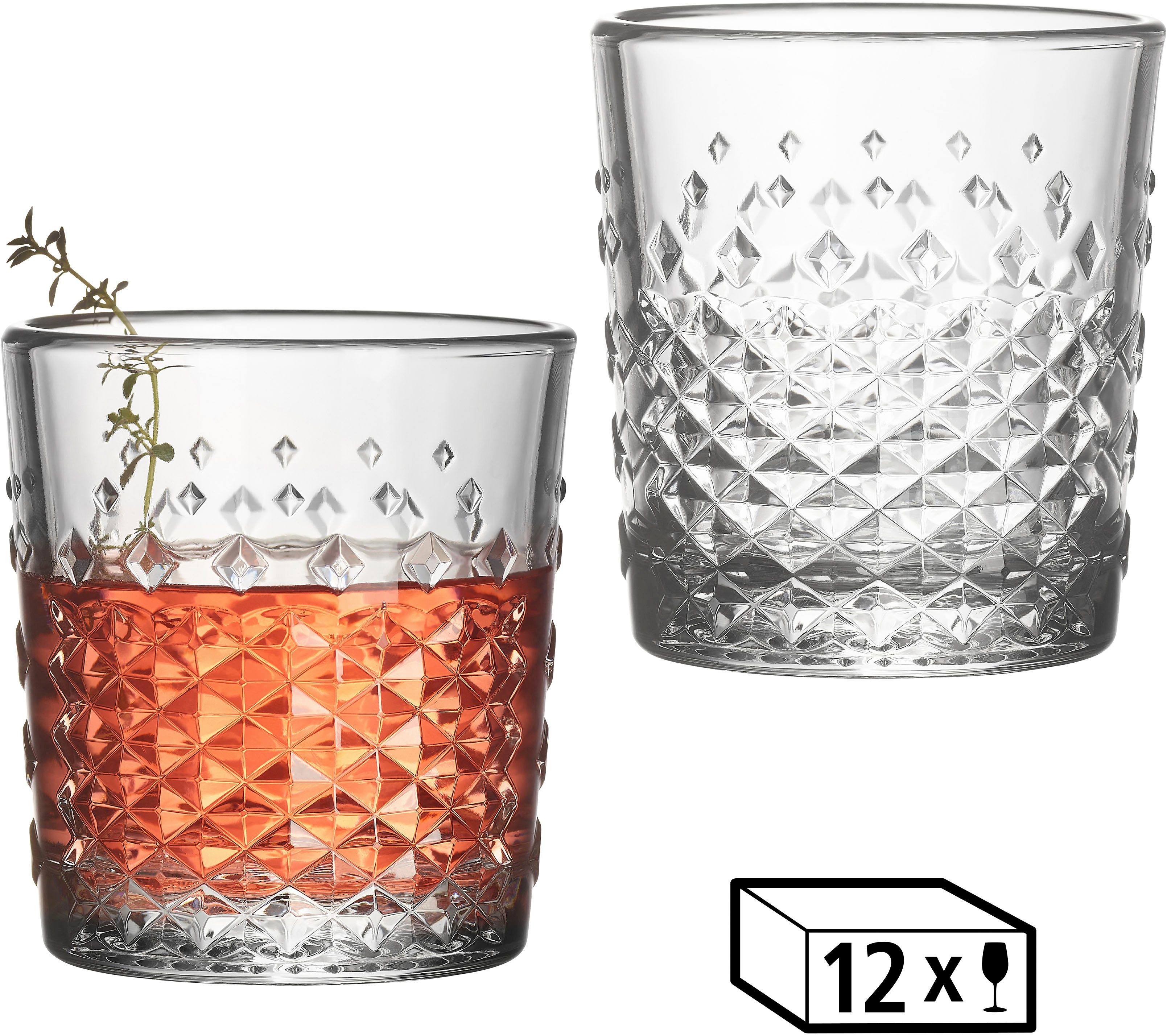LIBBEY Gläser-Set D.O.F. Glas -OCULAR- 295 ml, Ø 8,5 cm, H: 9,5 cm, 12er Set, Glas, hochwertig verarbeitet, im modernen Design