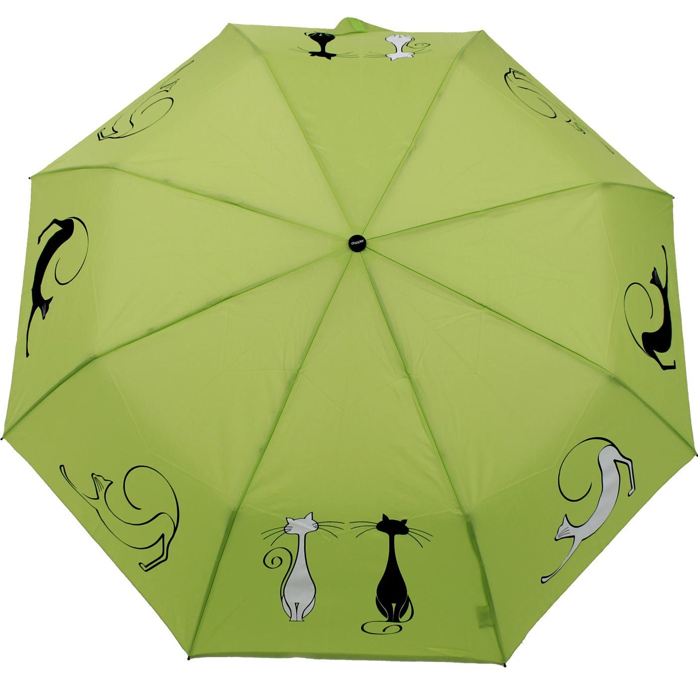 doppler® Taschenregenschirm Damen Auf-Zu Magic Fiber - Cats Best Friends, für Katzen-Liebhaber - elegant, stabil und praktisch