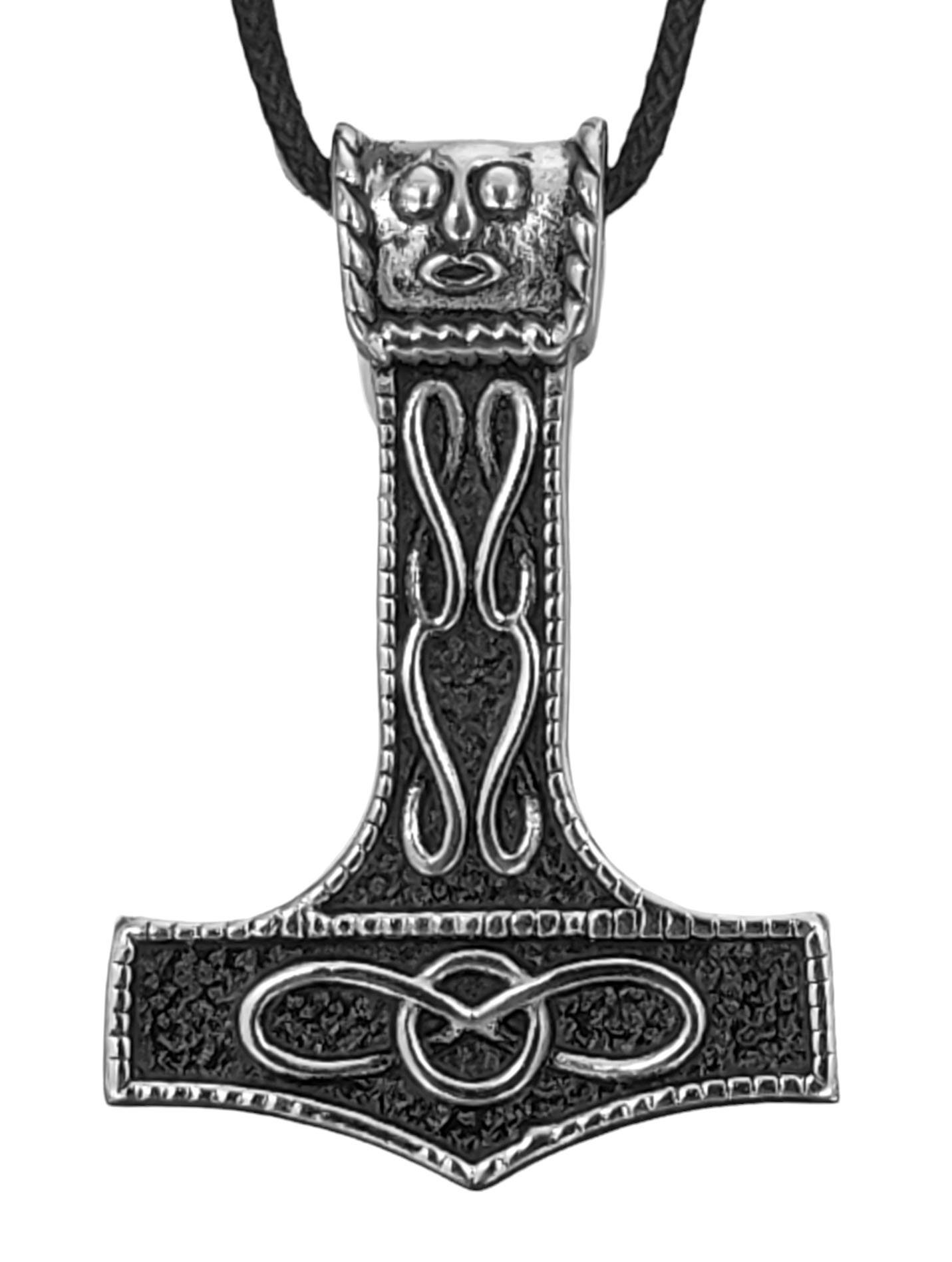 of Anhänger Thor Edelstahl Kiss Kette Band Leather Thorshammer Mjölnir Thorhammer / Hammer Kettenanhänger