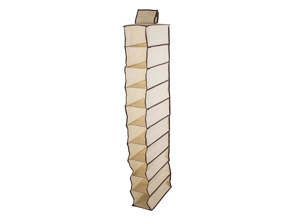 Thumbnail - VERK GROUP Aufbewahrungsbox Garderobe Kleiderschrank Hängeregal Hängegarderobe 10 Fächer 120cm