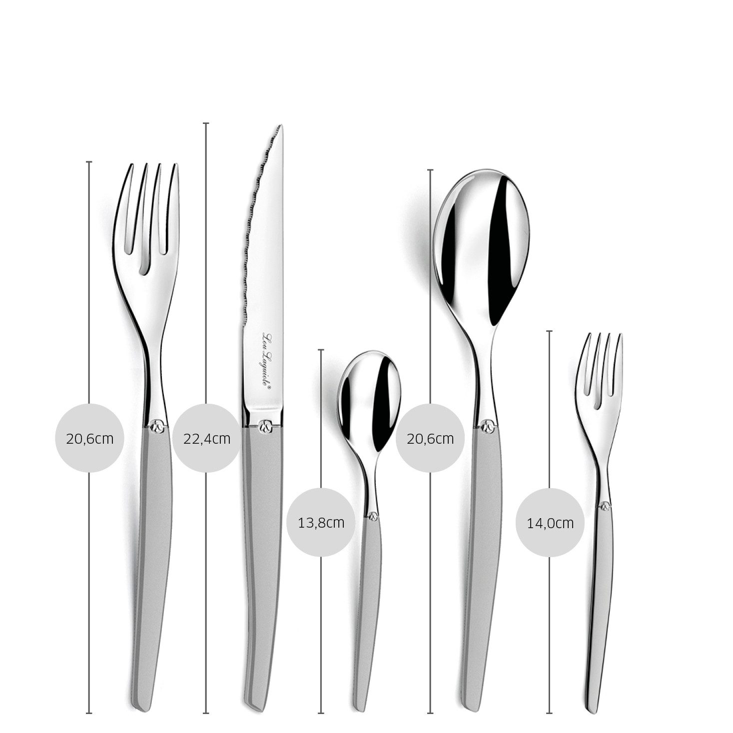 Lou Laguiole Besteck-Set JET LAG (30-tlg), 6 Personen, Edelstahl Rostfrei 18/0, spülmaschinenfest, mattiert – Bild 4 von 5