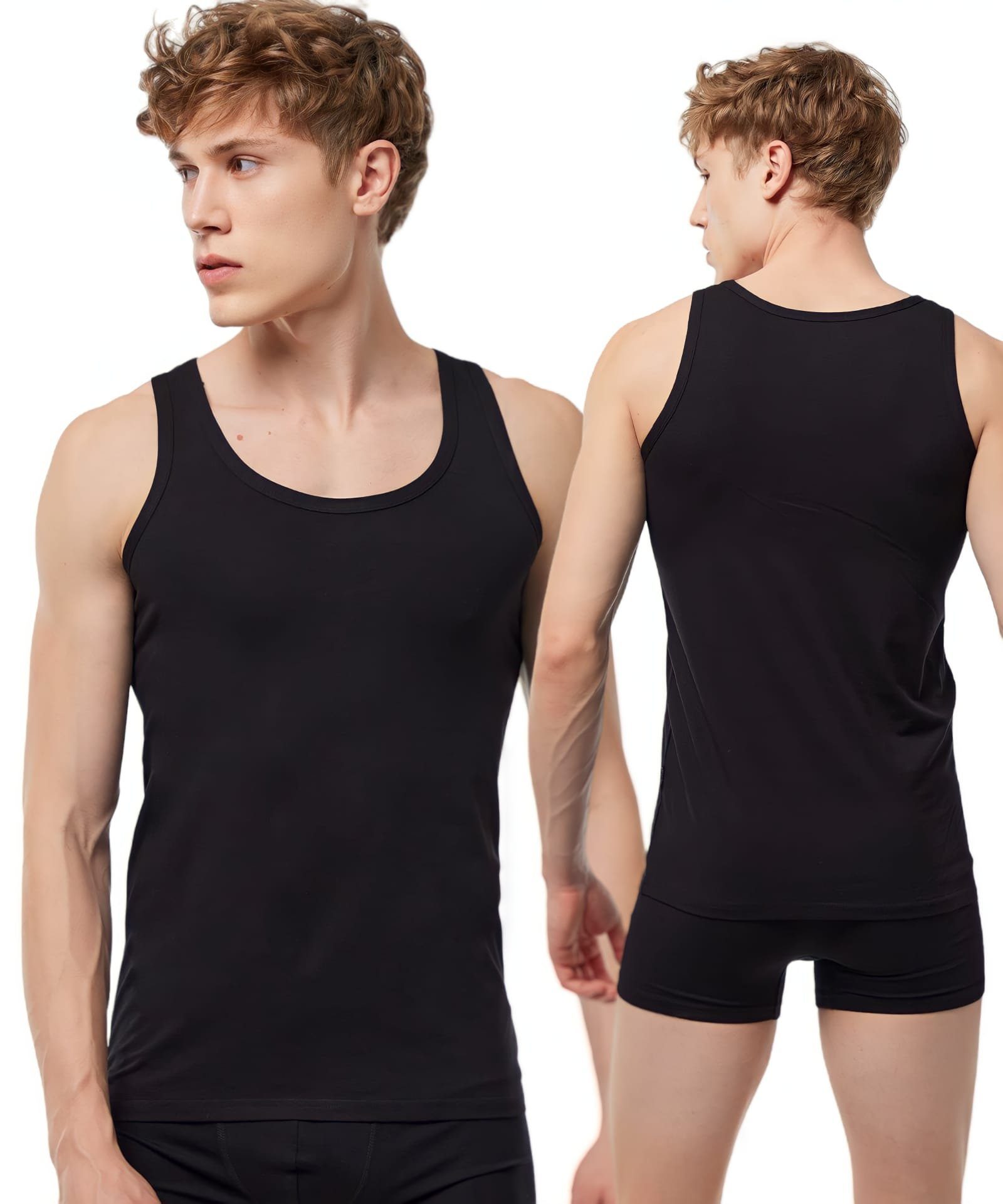 Tutku Elit Unterhemd 3er-5er Pack Herren Modal Tops - schwarze Unterhemden (3-St., Merpack-Auswahl) Atmungsaktiv, formstabil & komfortabel