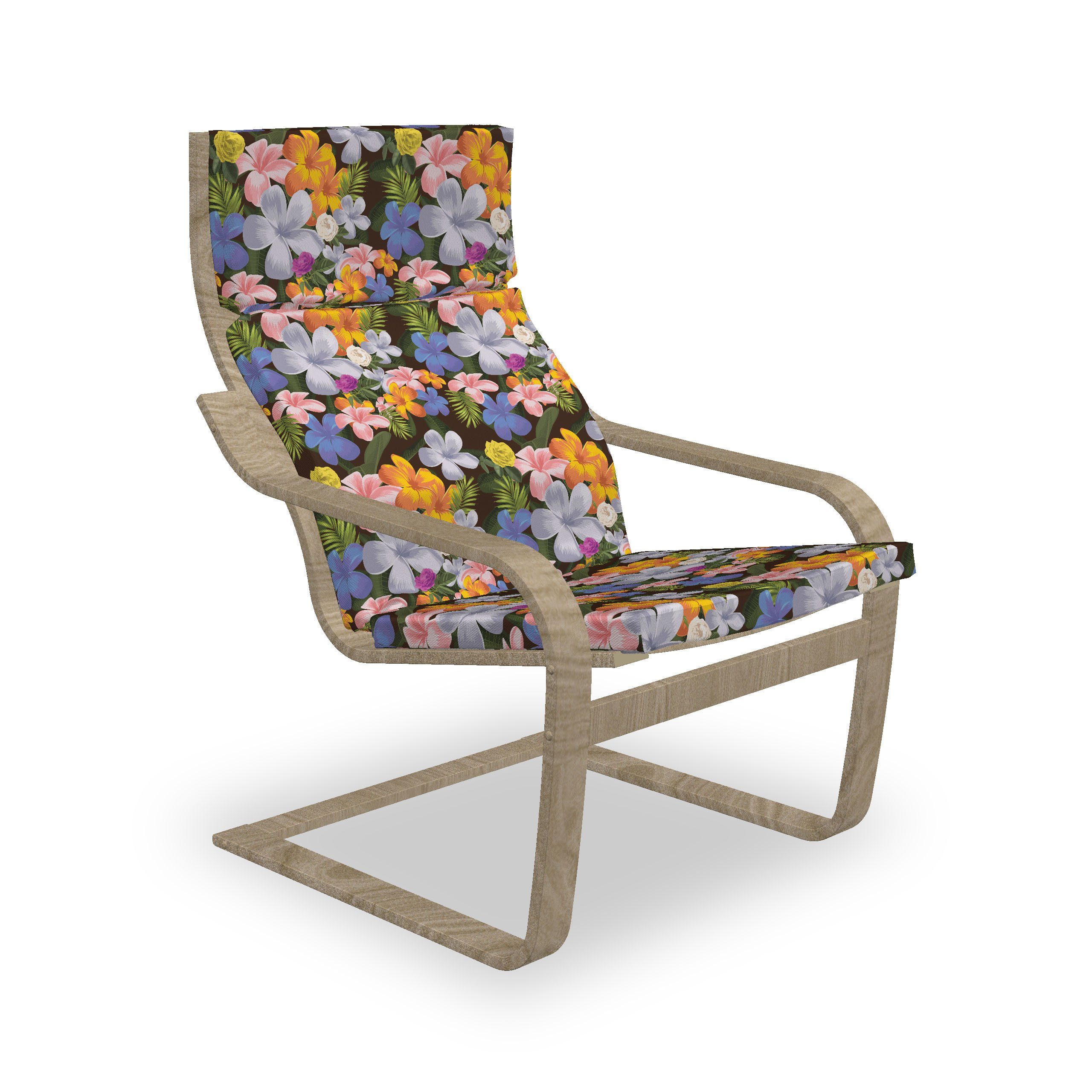 Abakuhaus Stuhlkissen Sitzkissen mit Stuhlkissen mit Hakenschlaufe und Reißverschluss, Tropisch Bunte Verschiedene Blumen
