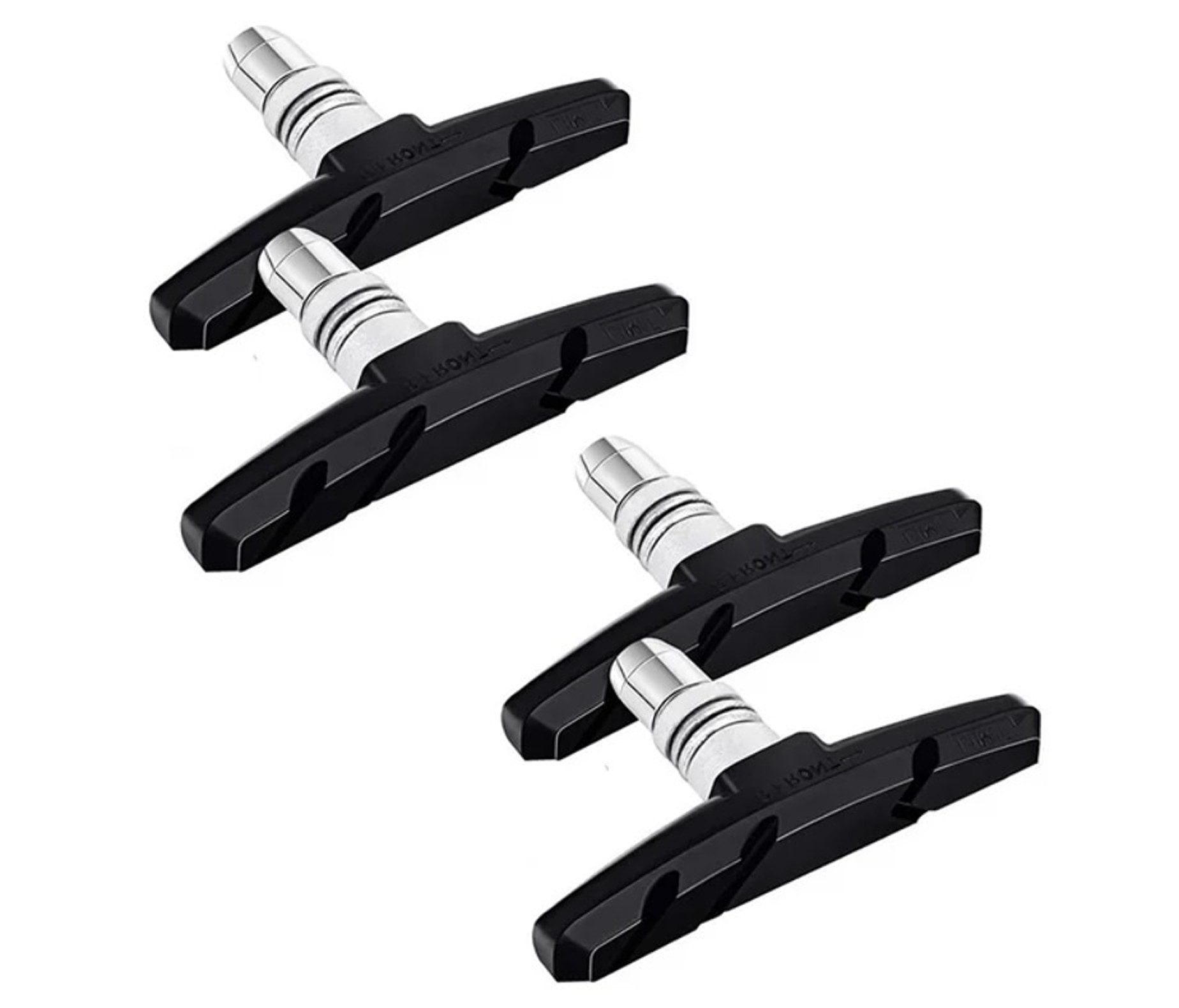 BAYLI V-Brake 4 Stück Fahrrad Bremsen Set für Shimano, 2 Paar Bremsschuhe schwarz