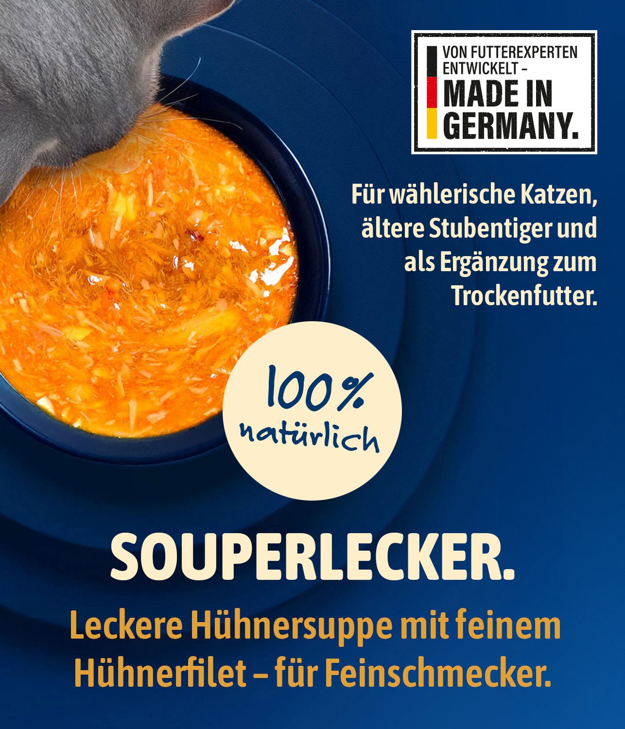 NutriQM Snack Soup Huhn, Snack für: Katze