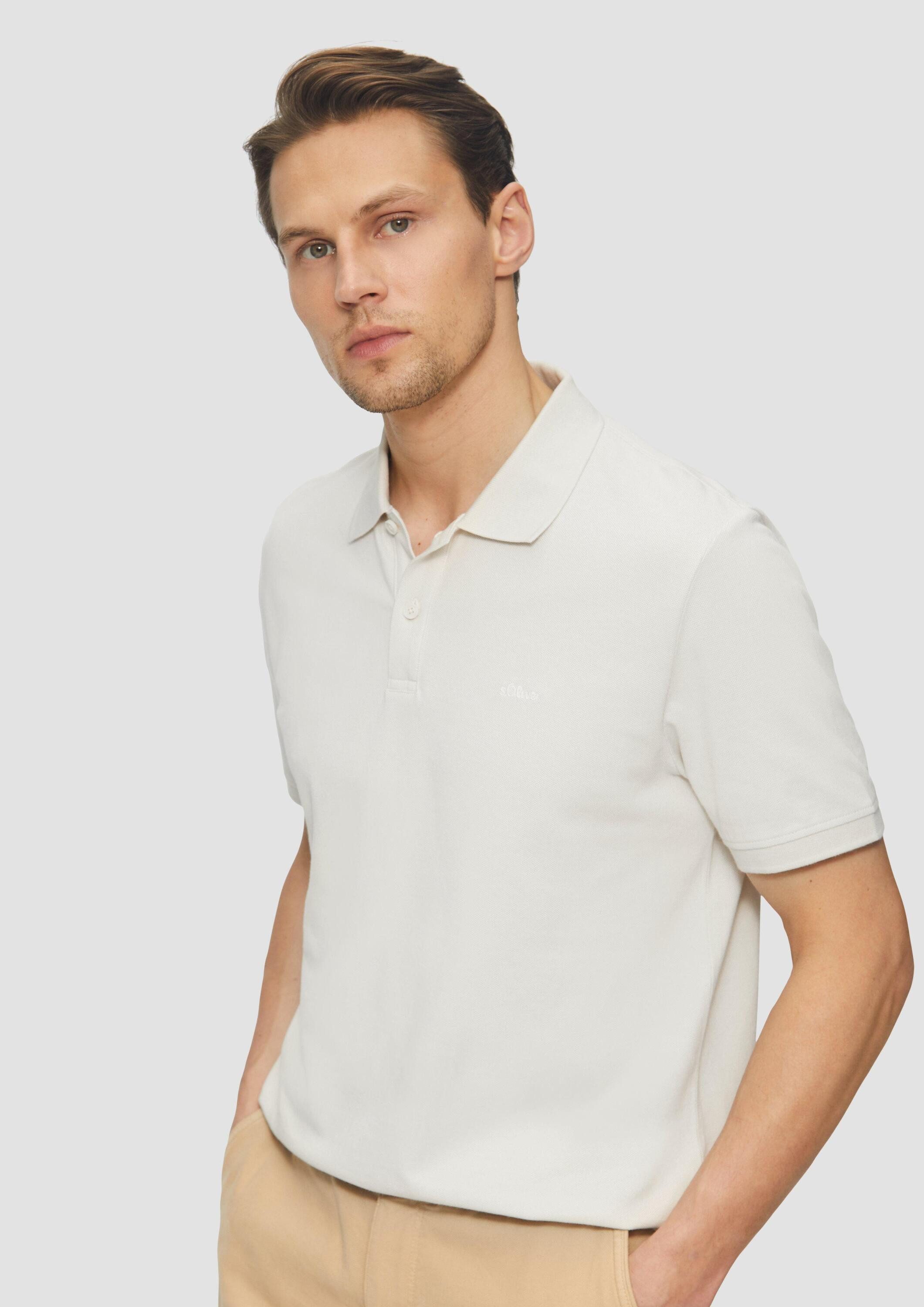 s.Oliver Kurzarmshirt Polo-Shirt Poloshirt aus Baumwollpiqué
