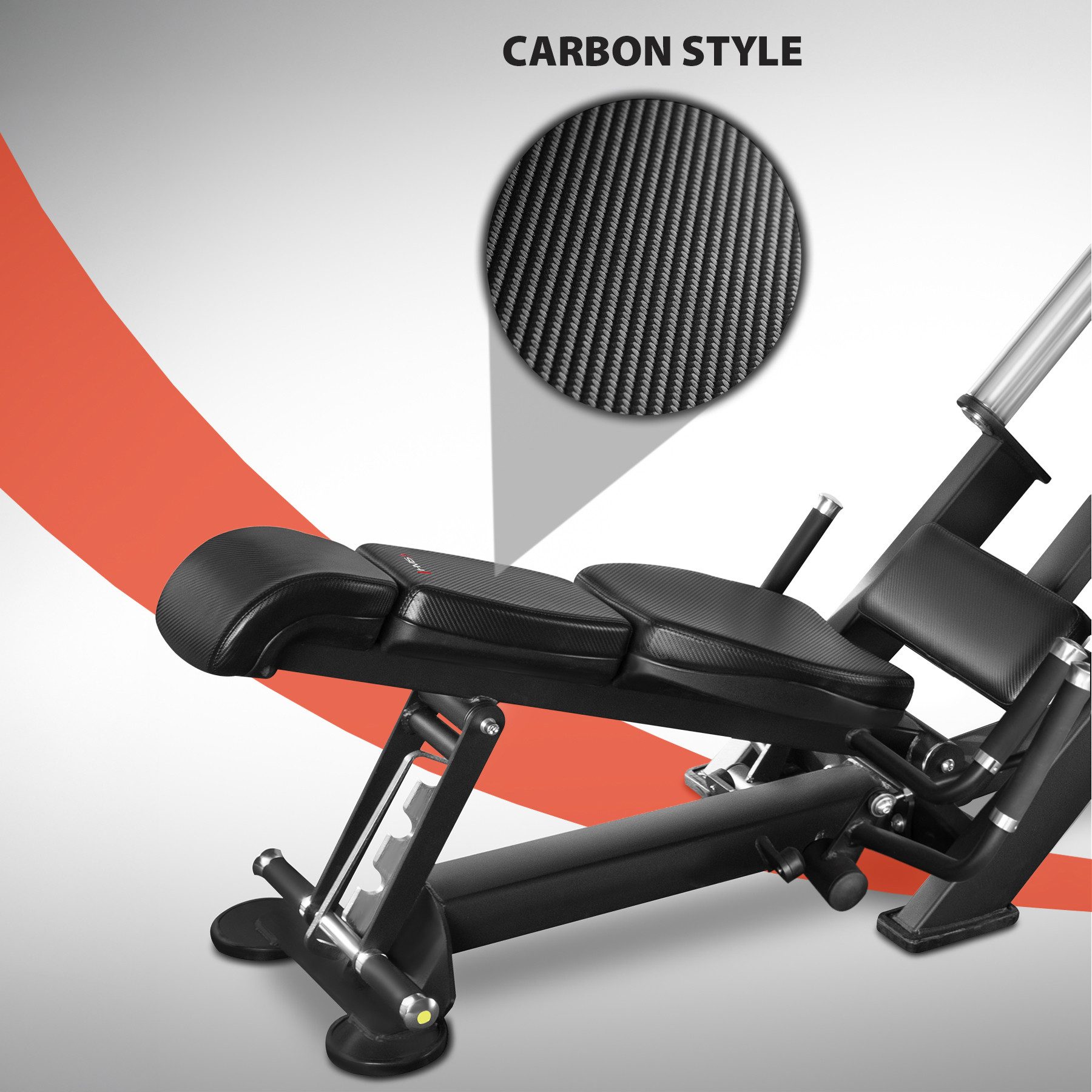 HMS Multipresse Beinpresse Leg Press Commercial, (Spar-Set, 1-tlg., 270 x 135 x 164 cm stabil), 500 kg, verstellbare Rückenlehne, Carbon-Optik