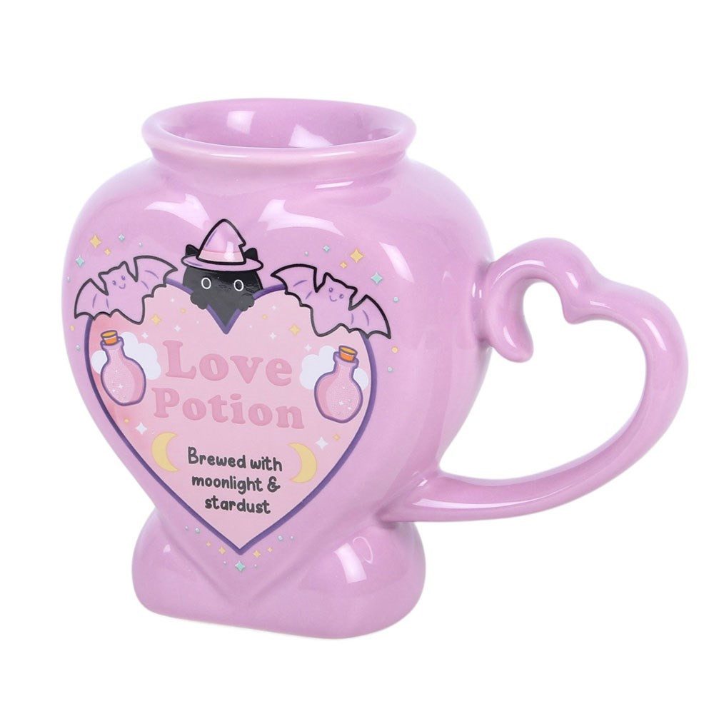 Something Different Tasse Love Potion Kawaii Hexenkessel – Keramikbecher lila Herzform