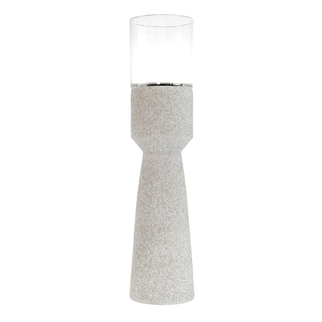 Windlicht Goldbach Keramik Windlicht Säule m.Glas Ø 19 x 66 cm, steingrau
