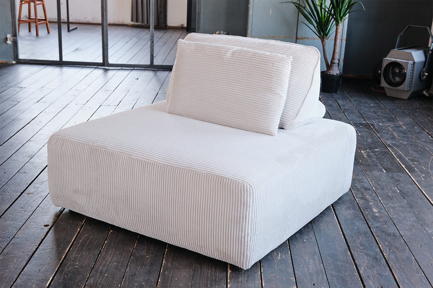 KAWOLA Hocker WIOLO SOFT, Polsterhocker Cord mit Rückenkissen verschiedene Farben