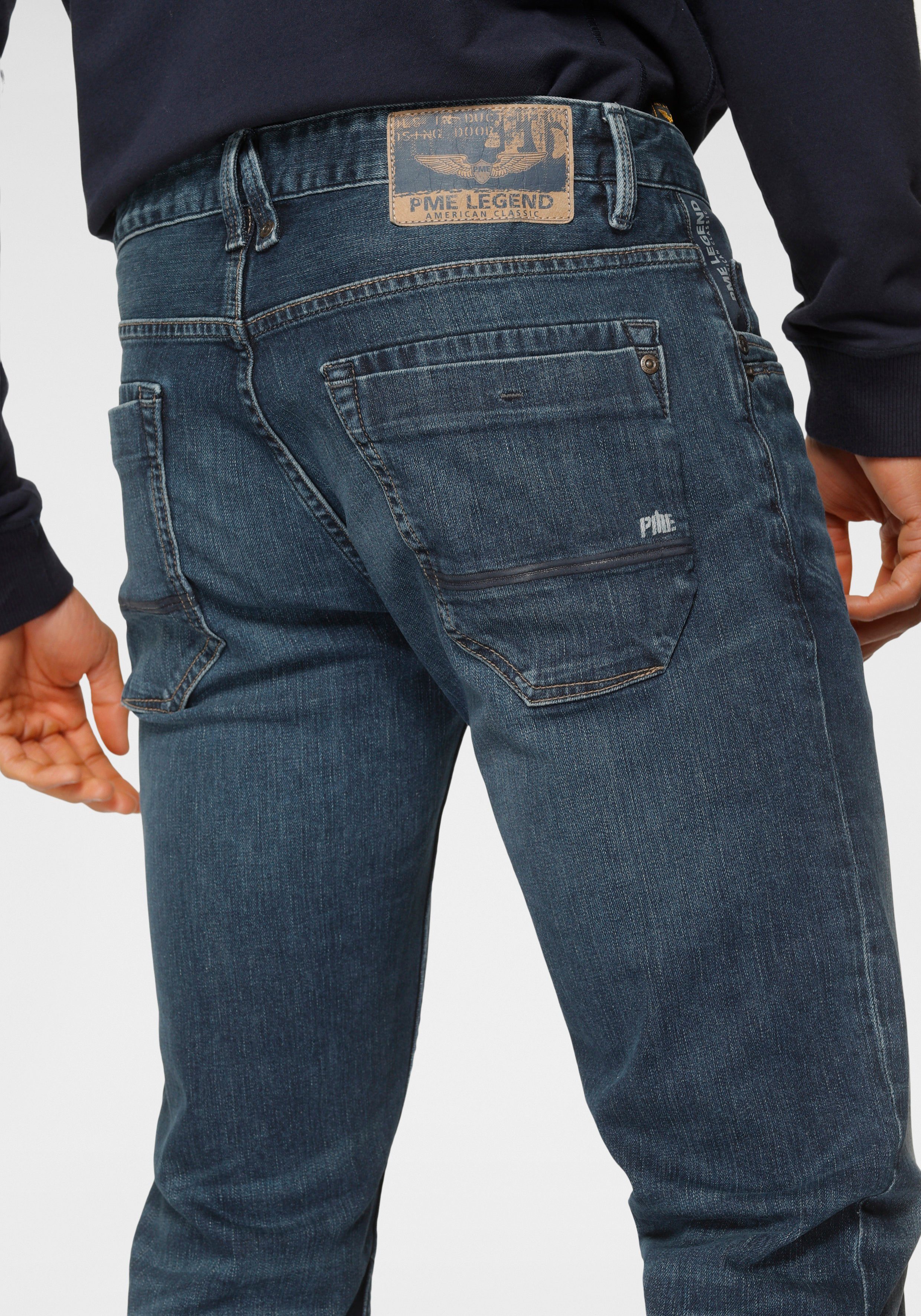 LEGEND Tapered-fit-Jeans Used im dark-indigo Look PME SKYMASTER