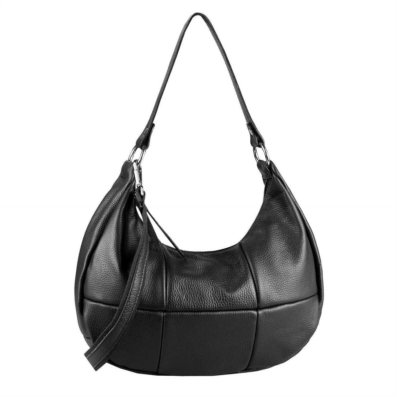 Schultertasche Made in Italy Damen Leder Tasche CrossOver