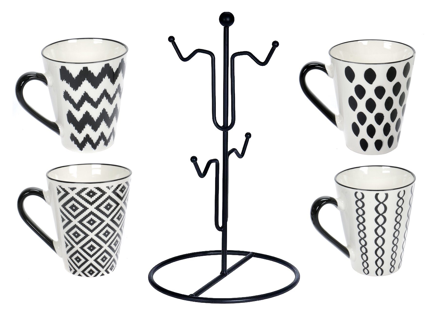 Keramik, Bubble-Store Ständer, praktischen Halter Kaffeebecher Spülmaschinenfest im Cappuccino Cappuccinotasse Baum, 4 Kaffeetassen