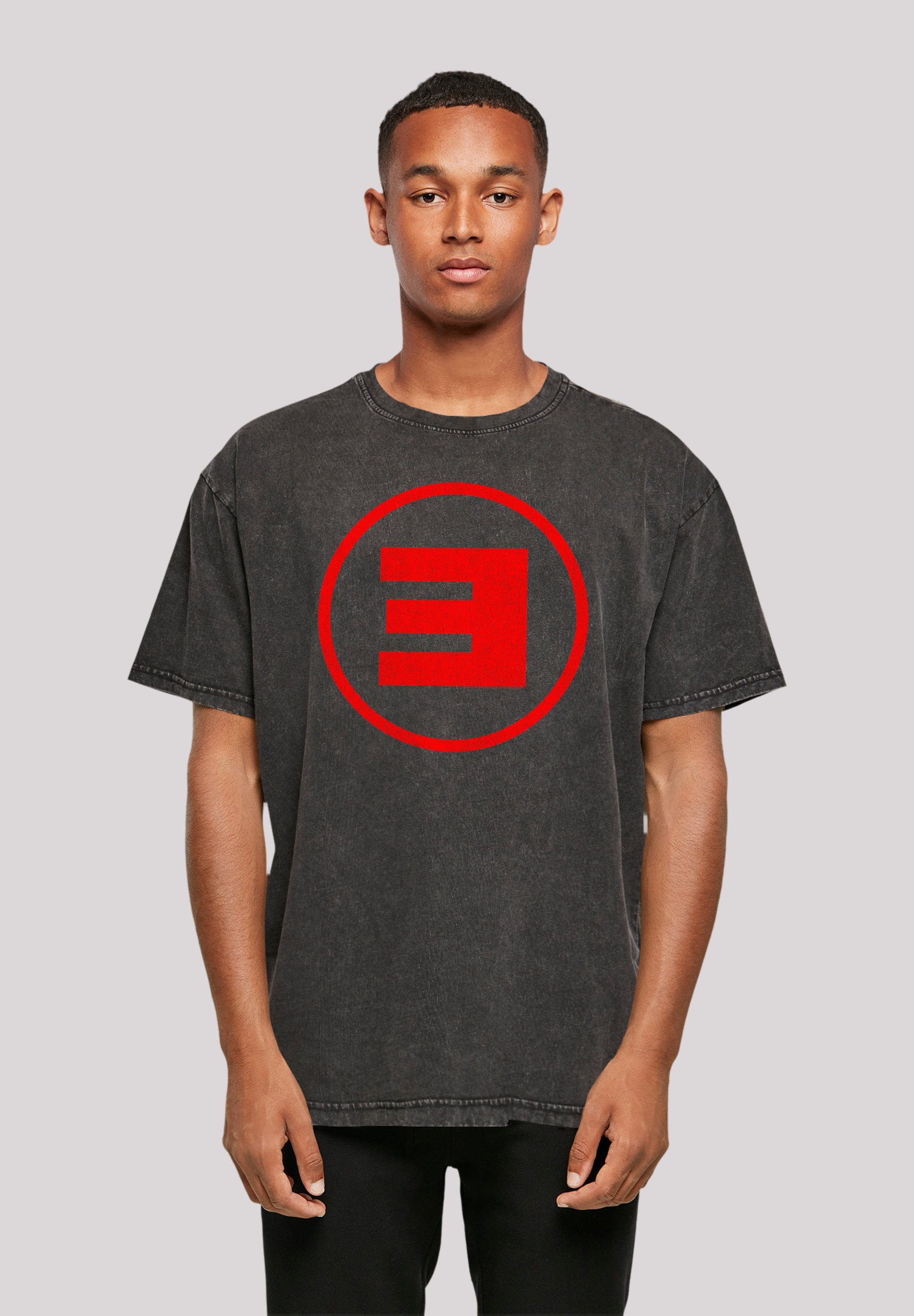 F4NT4STIC T-Shirt Eminem Circle E Rap Hip Hop Music Premium Qualität, Musik, By Rock Off schwarz | T-Shirts