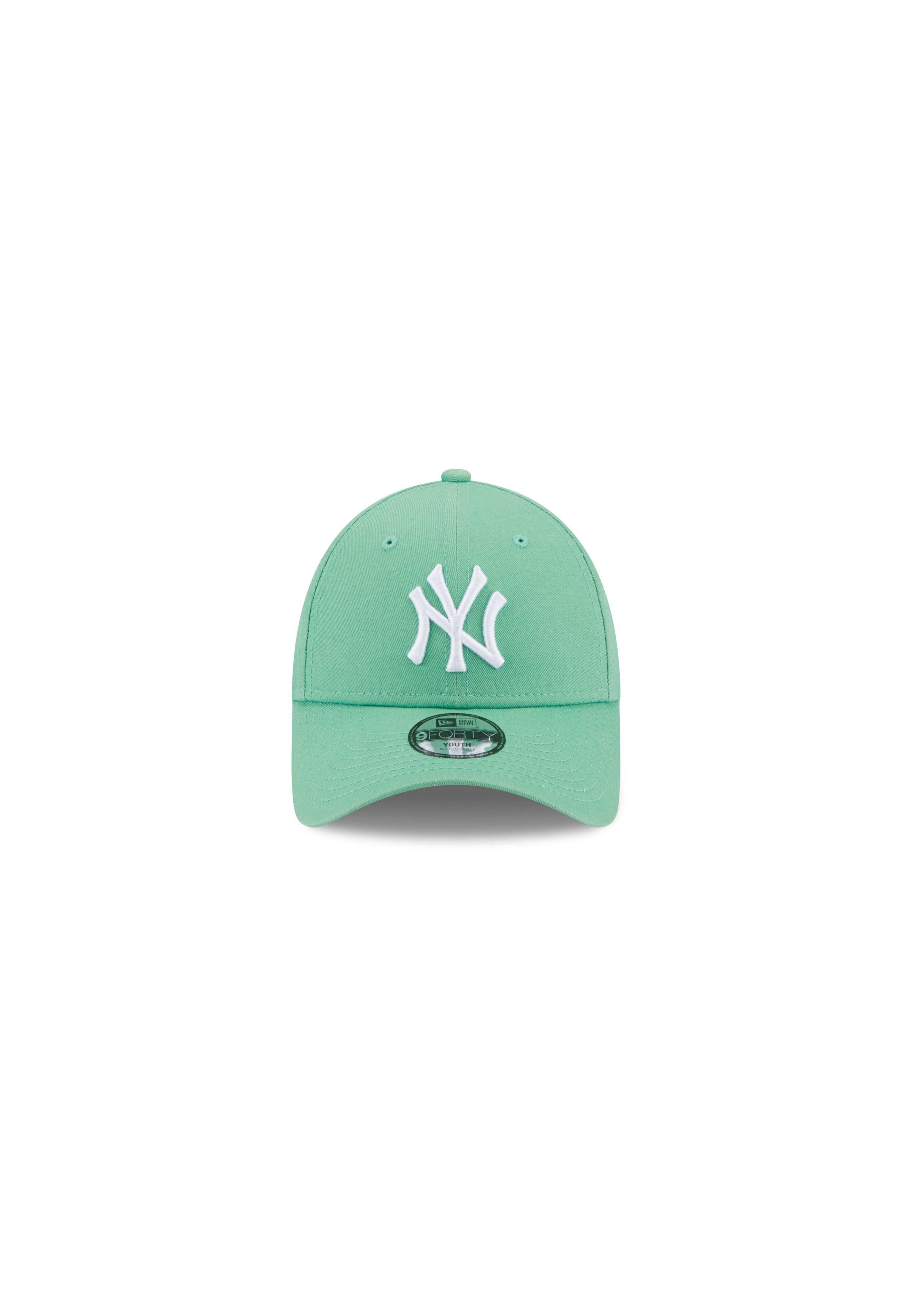 New Era Baseball Cap New York Yankees MLB League Essential Green White 9Forty Adjustable Ki (1-St)