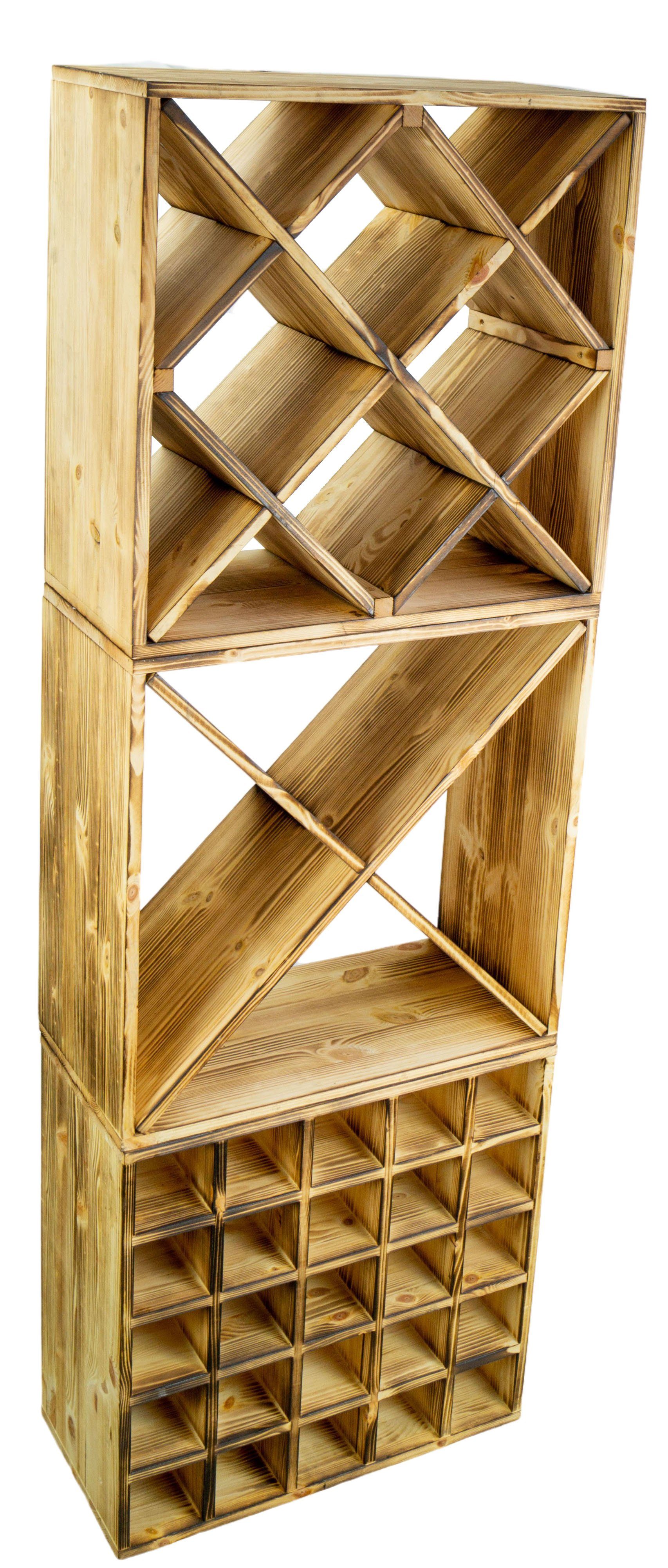 Allzweckkiste grosses Weinregal geflammt 52 x 52 "25er" (Spar-Set)