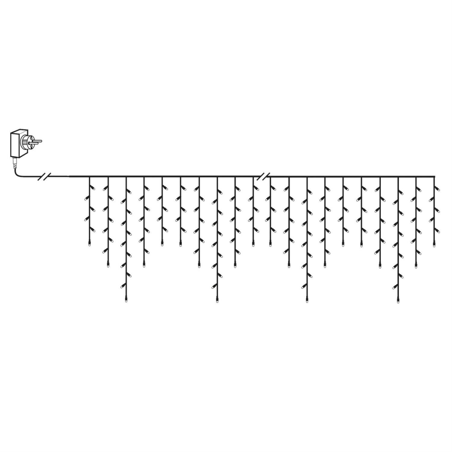 MARELIDA LED-Lichtervorhang Eisregen Lichterkette 960 bernstein LED 23,9m I günstig online kaufen